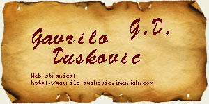 Gavrilo Dušković vizit kartica